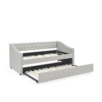 Upholstered Tufted Sofa Bed with Trundle