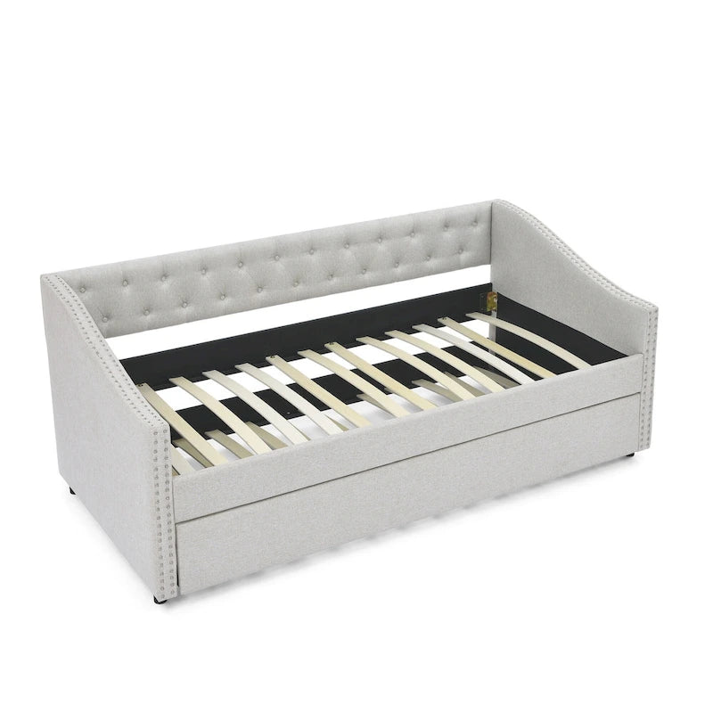 Upholstered Tufted Sofa Bed with Trundle