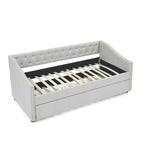 Upholstered Tufted Sofa Bed with Trundle