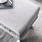 Leick Home Mirrored Diamond Filigree X Base Lift Top Storage Bench