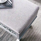 Leick Home Mirrored Diamond Filigree X Base Lift Top Storage Bench