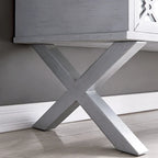 Leick Home Mirrored Diamond Filigree X Base Lift Top Storage Bench