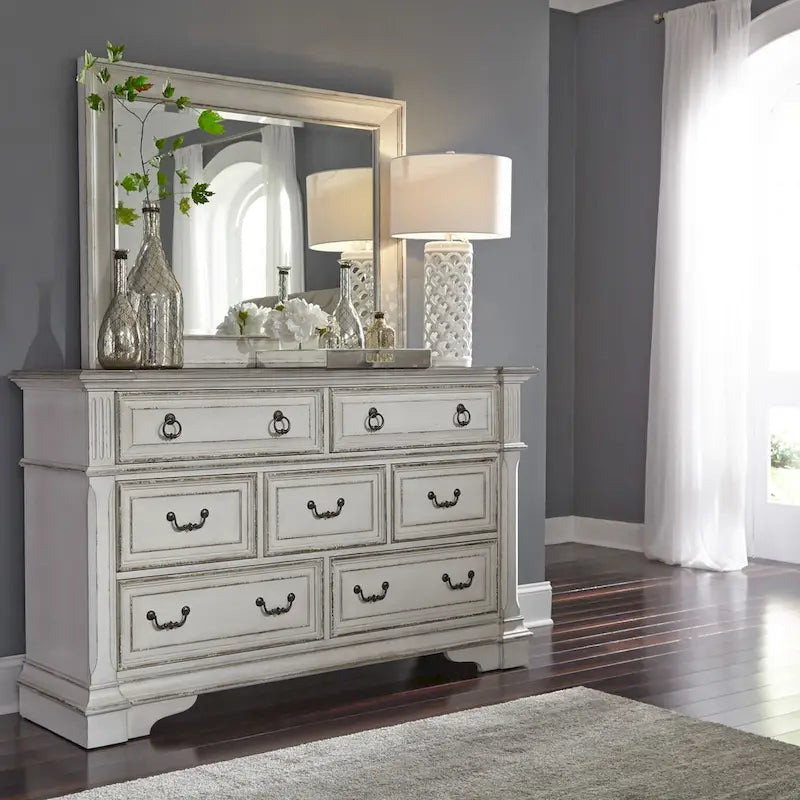 The Gray Barn Abbey Park Weathered Brown & Antique White 7 Drawer Dresser