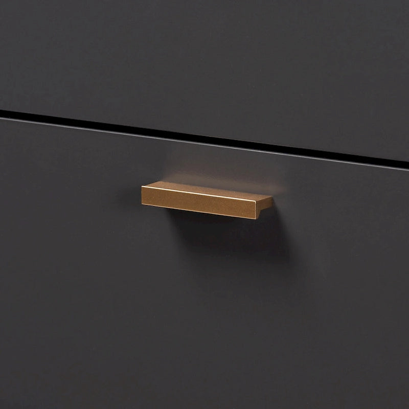 Kelson Modern Dark Grey and Gold Finished Wood 5-Drawer Chest