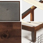 Priage by ZINUS Brown Wood Platform Bed Frame with Adjustable Upholstered Headboard