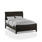 Inyx Transitional Walnut Solid Wood Panel Bed with Low Profile Headboard by Furniture of America