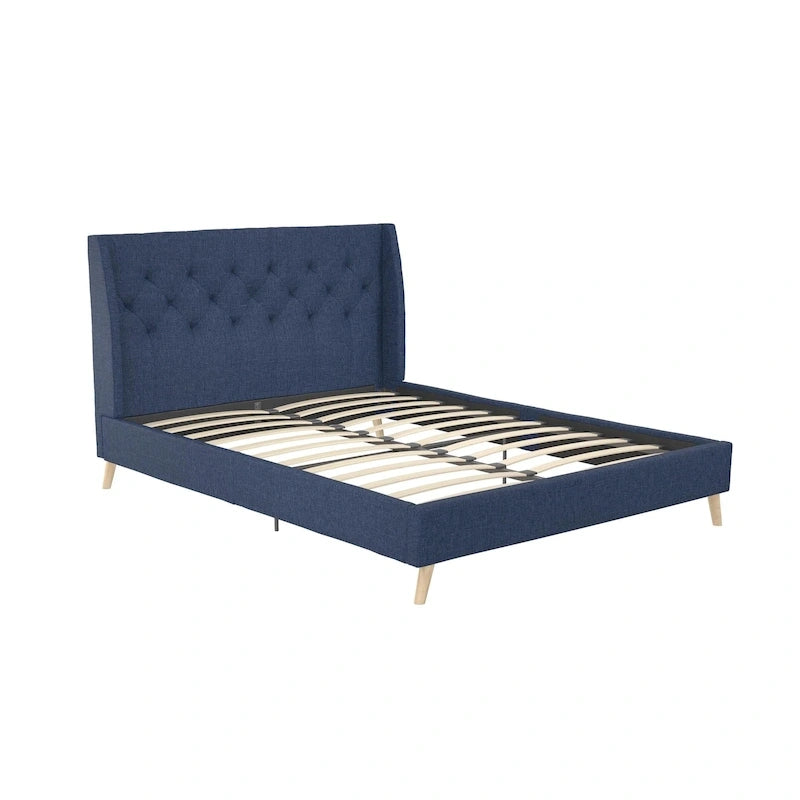 The Novogratz Her Majesty Tufted Upholstered Bed Frame