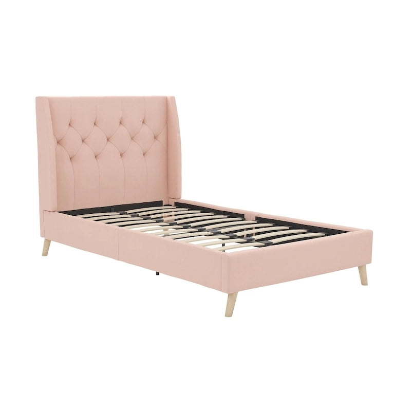 The Novogratz Her Majesty Tufted Upholstered Bed Frame