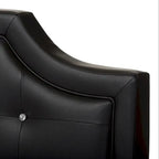 Baxton Studio Carlotta Modern Black Faux Leather Platform Bed with Upholstered Headboard