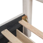 Upholstered Platform Bed with Stud Trim Headboard and Footboard