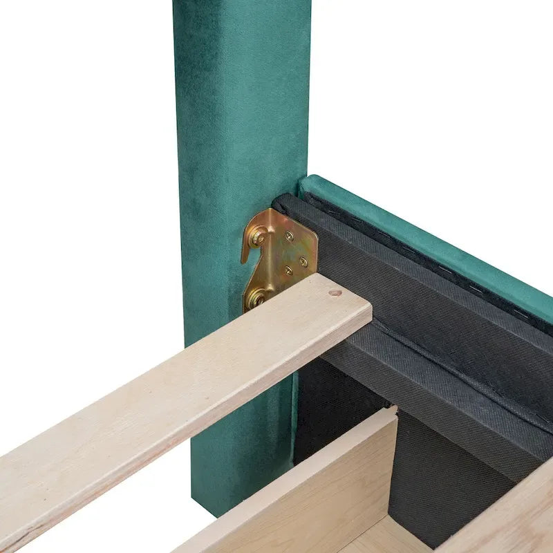 Upholstered Platform Bed with Stud Trim Headboard and Footboard