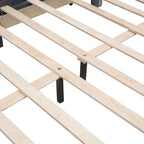 Upholstered Platform Bed with Stud Trim Headboard and Footboard