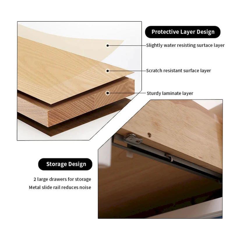 17.72 H Smart Led Nightstand with Charging Station and Drawer for Bedroom in Black/White/Cream