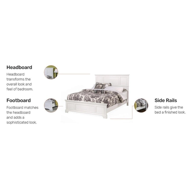 Homestyles Naples Off-White Wood Queen Bed