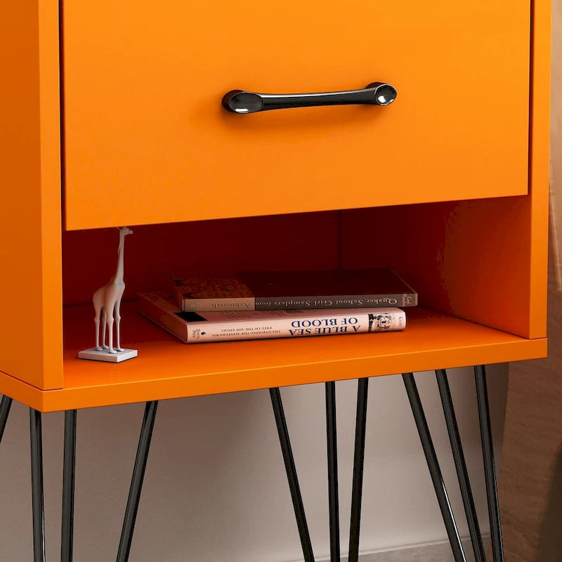1-Drawer Nightstand With One-Open Shelf