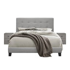 Sara Upholstered Panel Bed With 2 Nightstands