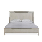 Roundhill Furniture Mantalia Solid Wood Panel Bed with Metal Frame, Champagne