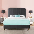 Priage by ZINUS slate black Upholstered Platform Bed Frame