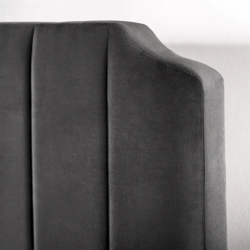 Priage by ZINUS slate black Upholstered Platform Bed Frame