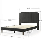 Priage by ZINUS slate black Upholstered Platform Bed Frame