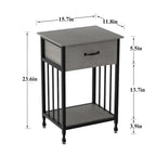 VECELO Modern Nightstand Set of 2 with Drawer and Storage Shelf
