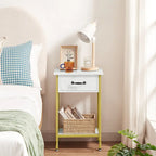 VECELO Modern Nightstand Set of 2 with Drawer and Storage Shelf