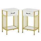 VECELO Modern Nightstand Set of 2 with Drawer and Storage Shelf
