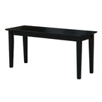 Solid Wood Entryway Accent Bench in Black Finish - 40 x 14 x 18H inches