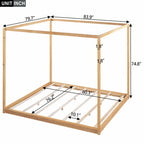 King Size Canopy Platform Bed with Support Legs