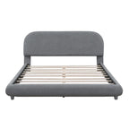 Teddy Fleece Queen Size Upholstered Platform Bed with Thick Fabric