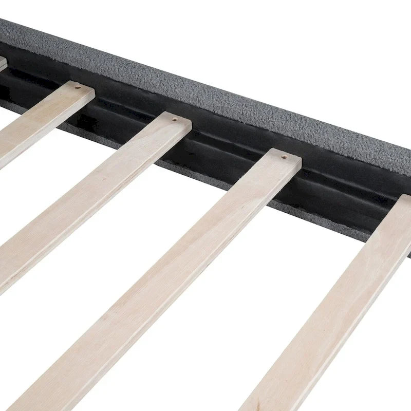 Teddy Fleece Queen Size Upholstered Platform Bed with Thick Fabric