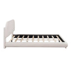 Teddy Fleece Queen Size Upholstered Platform Bed with Thick Fabric