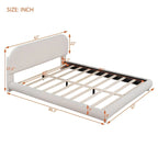 Teddy Fleece Queen Size Upholstered Platform Bed with Thick Fabric