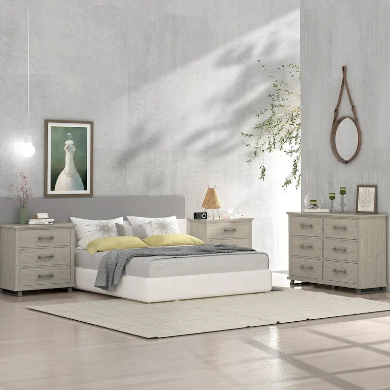 Farmhouse 3-Piece Bedroom Set - 2 Nightstand and 1 Dresser