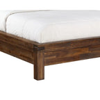 Gael Low Profile California King Bed, Rustic Aesthetic, Brown Acacia Wood