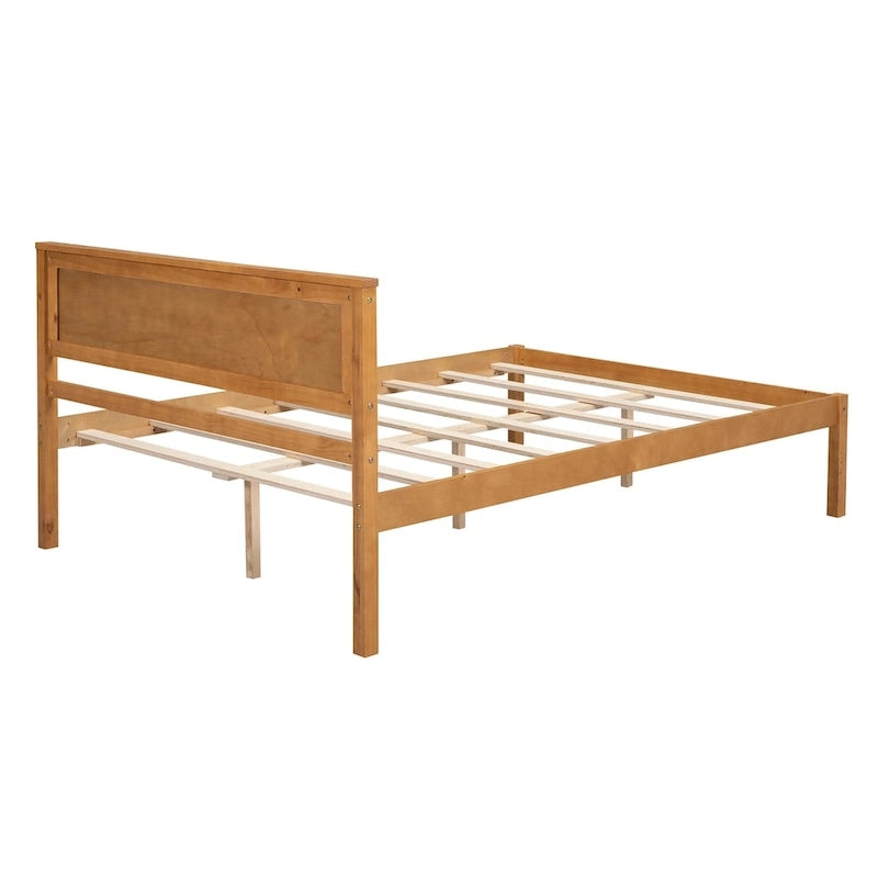 Platform Bed Frame with Headboard, Wood Slat Support, No Box Spring Needed