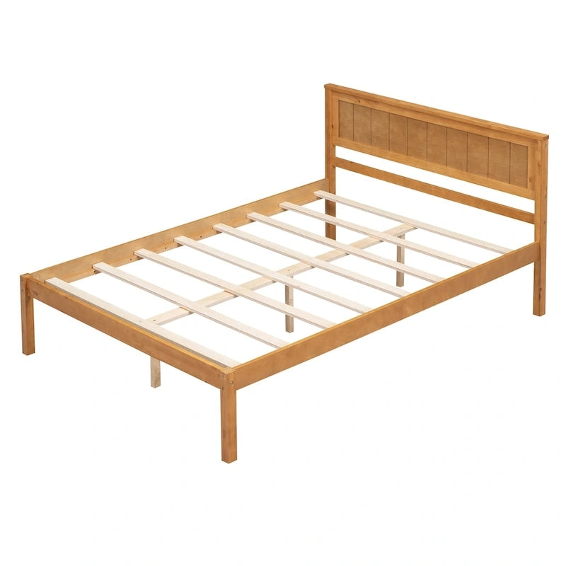 Platform Bed Frame with Headboard, Wood Slat Support, No Box Spring Needed