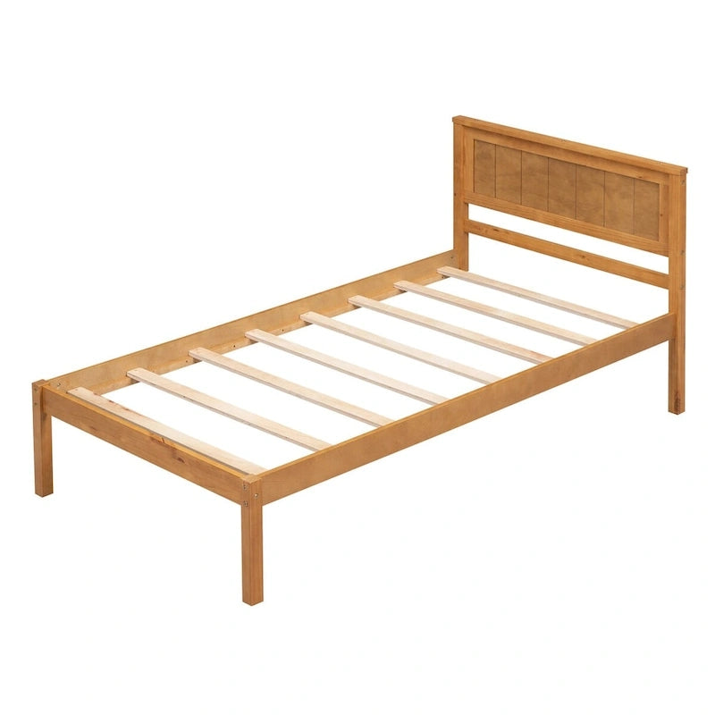 Platform Bed Frame with Headboard, Wood Slat Support, No Box Spring Needed
