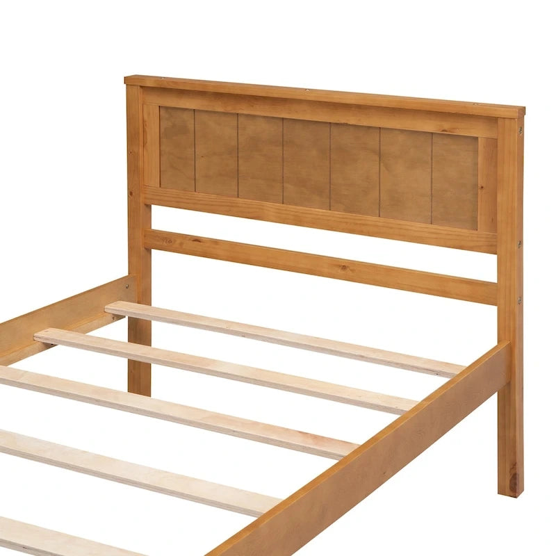 Platform Bed Frame with Headboard, Wood Slat Support, No Box Spring Needed