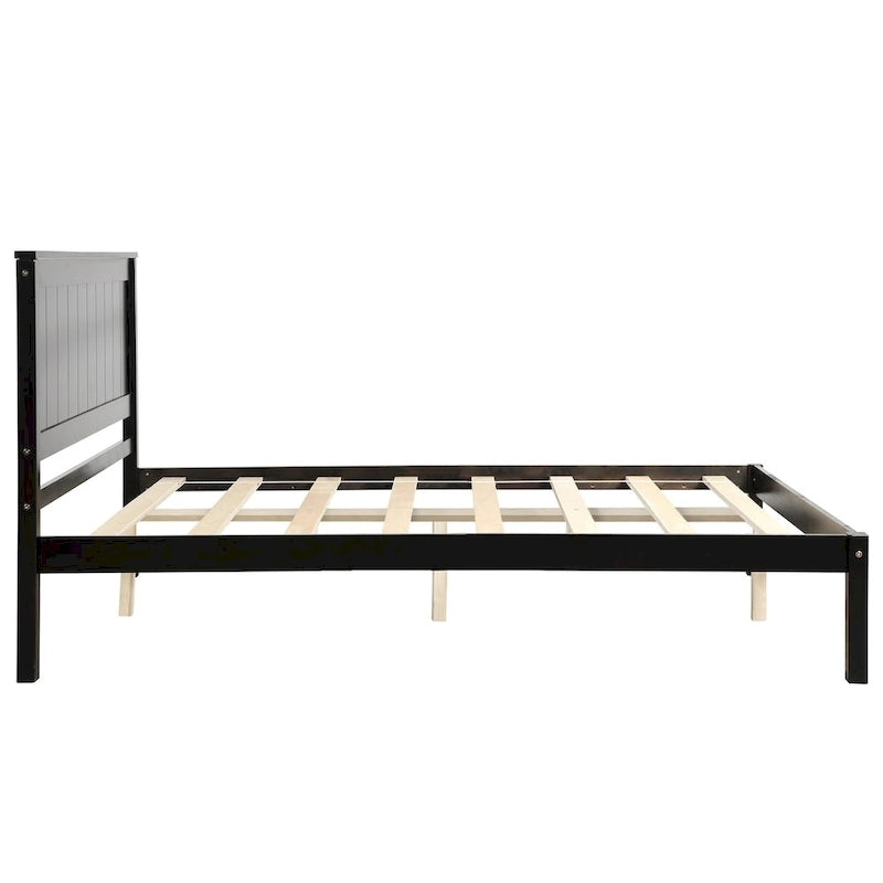 Platform Bed Frame with Headboard, Wood Slat Support, No Box Spring Needed