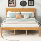 Platform Bed Frame with Headboard, Wood Slat Support, No Box Spring Needed