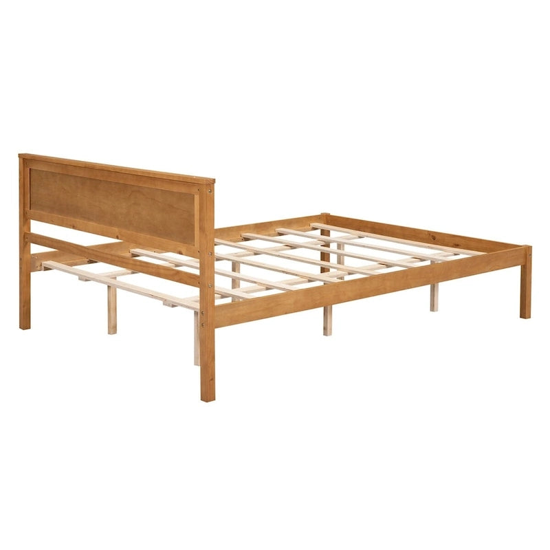 Platform Bed Frame with Headboard, Wood Slat Support, No Box Spring Needed