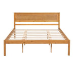 Platform Bed Frame with Headboard, Wood Slat Support, No Box Spring Needed