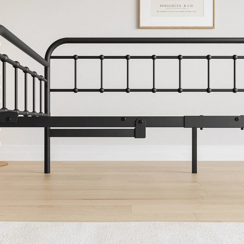 Twin Size Metal Daybed Frame with Trundle