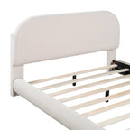 Full Size Upholstered Platform Bed with Thick Fabric