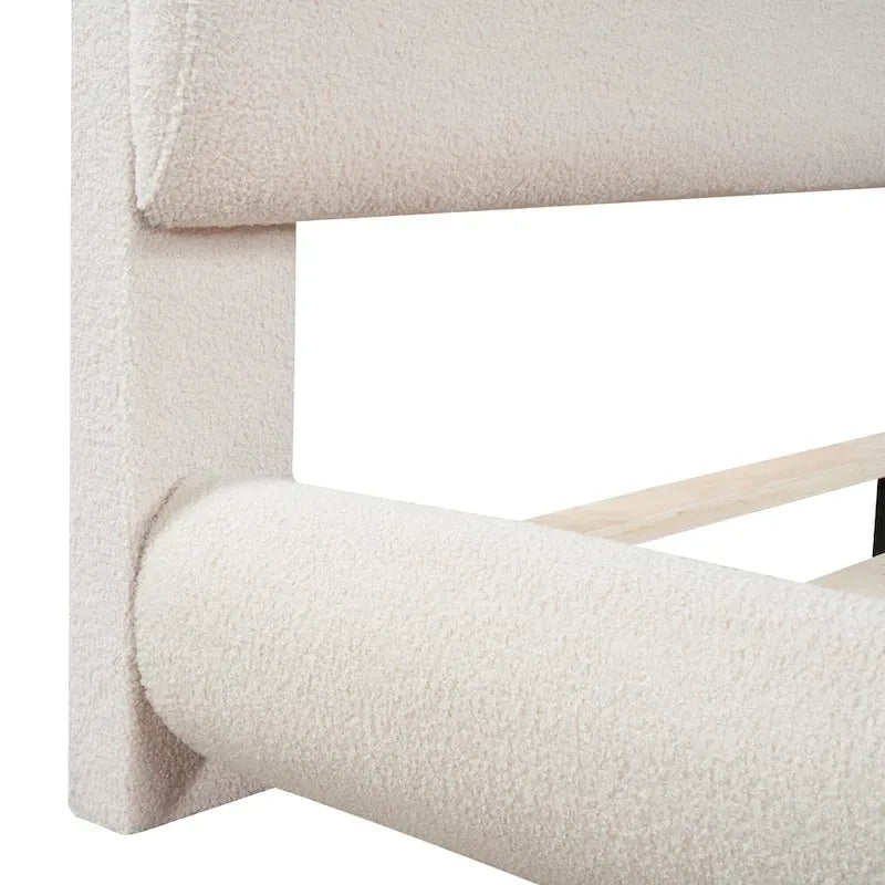 Full Size Upholstered Platform Bed with Thick Fabric