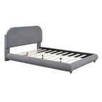 Full Size Upholstered Platform Bed with Thick Fabric
