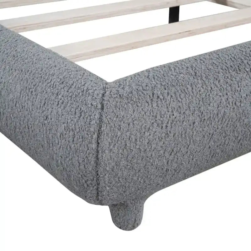 Full Size Upholstered Platform Bed with Thick Fabric