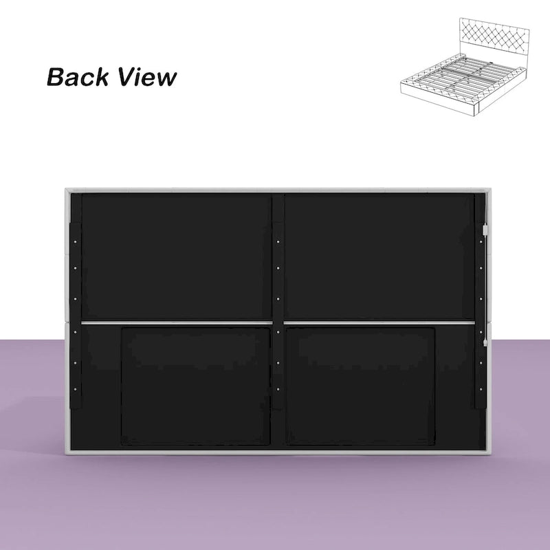 Queen/King Designer Bed Frame with LED Ambiance Lighting PU Leather