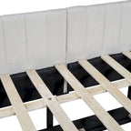 Full Size Upholstered Daybed with Trundle Sofa Bed Frame No Box Spring Needed